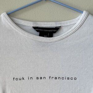 FCUK “fcuk in san francisco” Baby Tee – White – Size XS (Fits XS/S)